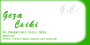 geza csiki business card